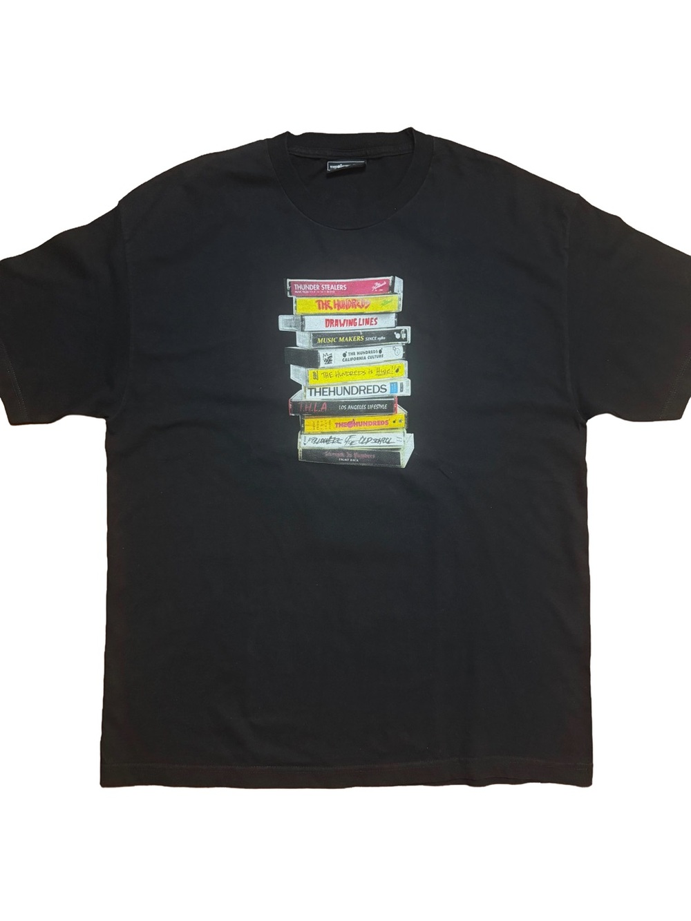 The Hundreds Black Short-Sleeve Cassette Tape Stack Graphic Tee sz. XL